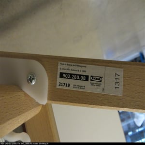 Beach chair label on wooden frame